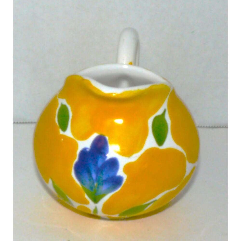 Vintage Dansk St Tropez Portugal Hand-Painted Pitcher Creamer Sugar Bowl w Lid - Picture 9 of 10